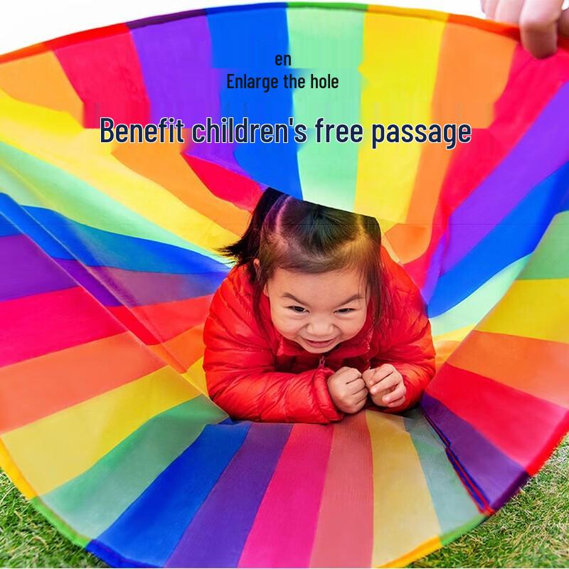 WEZHO Kids Rainbow Crawl Tunnel Toy