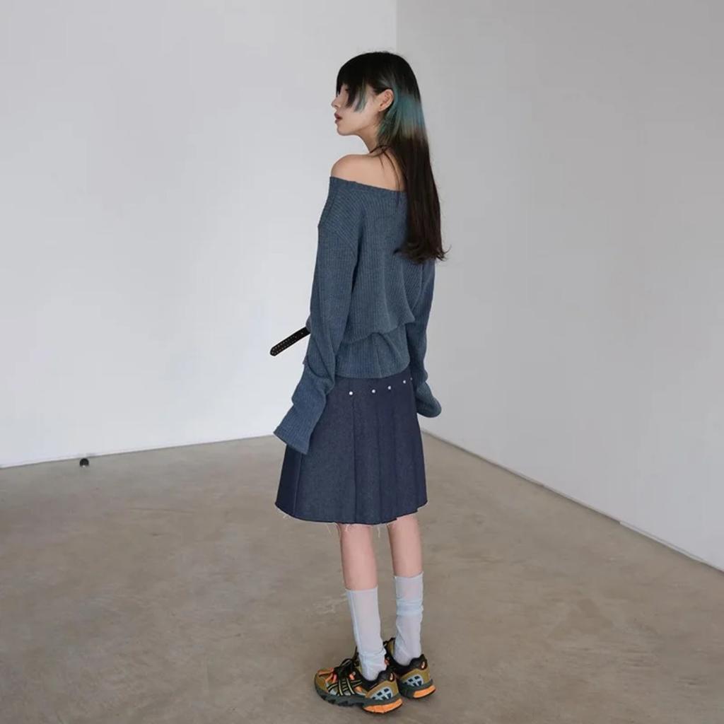 VAYLA Autumn Harajuku Women Printing Tees Vintage Streetwear Grunge Skew Collar Tops Y2k Aesthetic Loose Casual Hiphop Vintage Tops