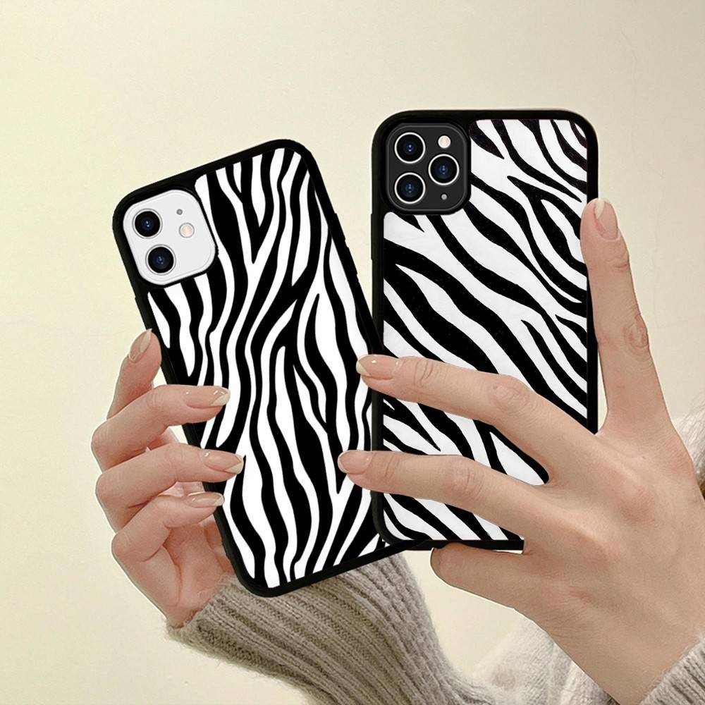 Zebra Print Clip Art For IPhone 17 16 15 14 13 12 11 Pro Max Plus Shockproof PC+TPU Phone Back Cover