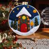 Christmas Needle Felting Kit Holiday Felt Painting Set for Beginners Starter Needle Felting DIY Craft Kit with Pad Needles Wool Decorative Frame