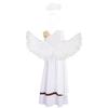 Girls 3 Pieces Greek God Roman Costume Outfit Metallic Gloss Patchwork Sleeveless Dress with Feather Angel Wings and Hair Hoop Cosplay Stage