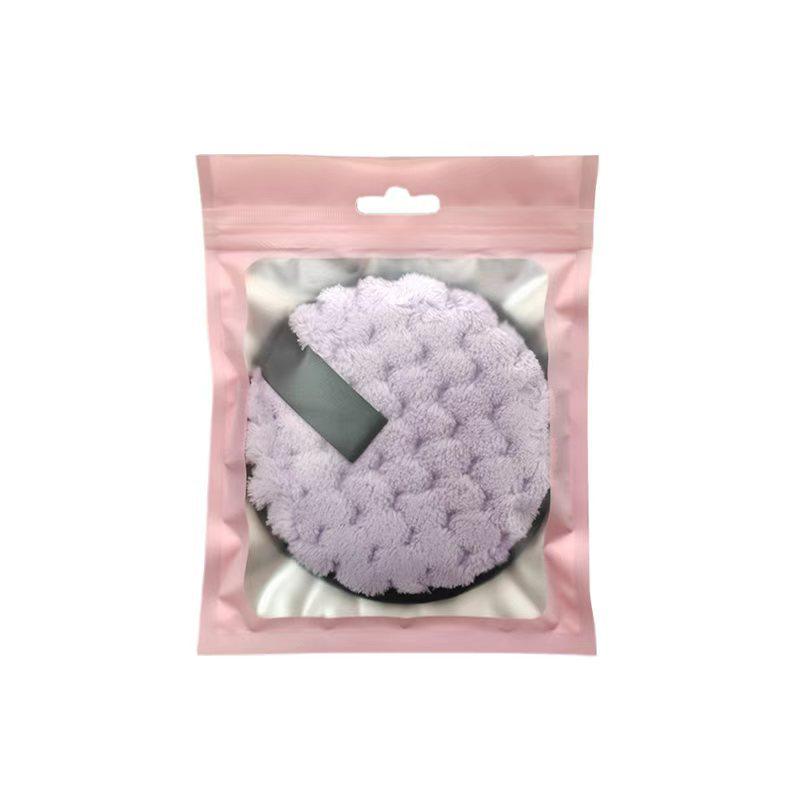 Large Double-Sided Pineapple Plaid Cleansing Puff - Thick Flocking Makeup Remover