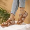 Mode Damenschuhe in Übergröße 2025 Herbst Neue Mode Vintage Runde Zehenpartie Schnür-Ballerinas Leicht Bequem Weiche Sohle Freizeitschuhe