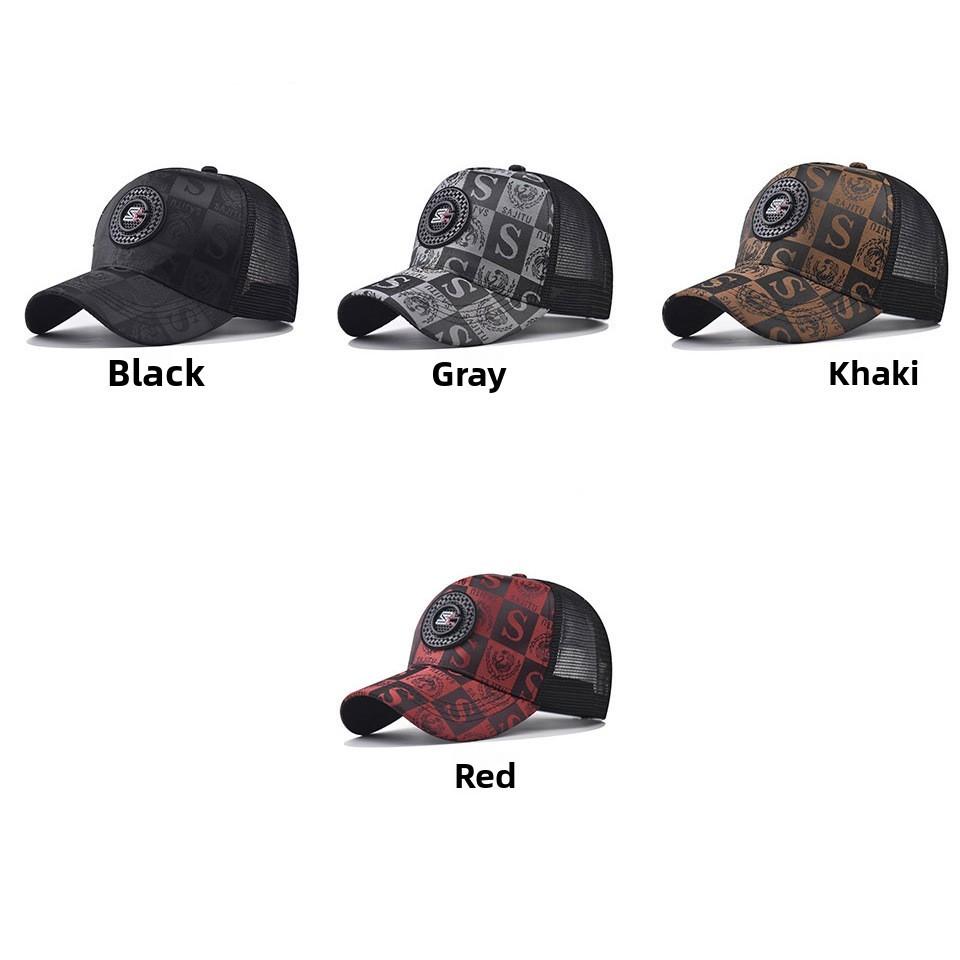 S Print Letter Cotton Baseball Hat Curved Visor Windresistant Design For Adults