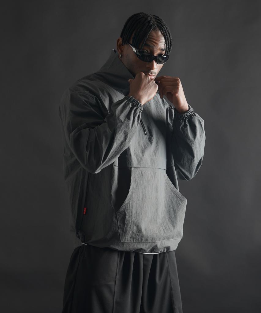 Phermenon Loose Fit Nylon Anorak [Charcoal]