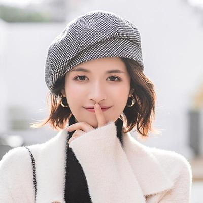 Dámský trendy korejský baret: Retro britská baretka pro jarní, podzimní a zimní módu
