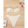 Solid color split swimsuit new sexy European and American style bikini folds advanced sense Muse bikini women