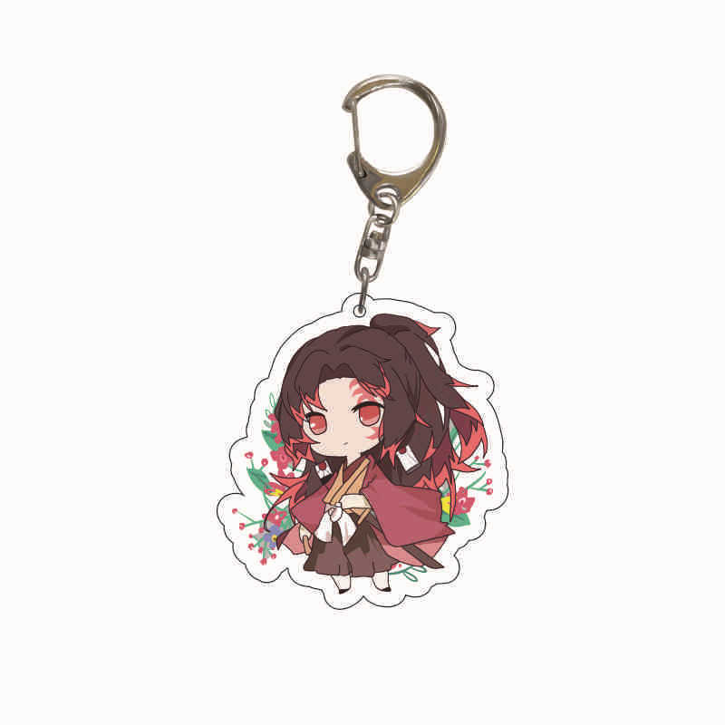 Demon Slayer Anime Acrylic Transparent Keychain Cute Accessories Food Theme Pendant Charm Decor Gift Fans Collection for Carry Mini Lightweight