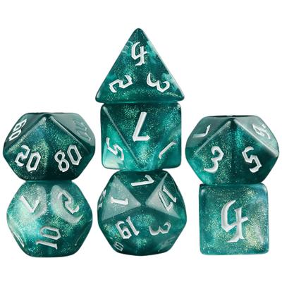 Glitter Polyhedral Dice Game Dice for DNDGame RPGGames Table Game Accessories,7 Pcs Mixing Color Digital Dice