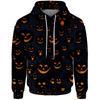 Autumn 3D Skull Pumpkin Printed Hoodies Fashionable Casual Sports Long Sleeved Men's Hooded Sweatshirts