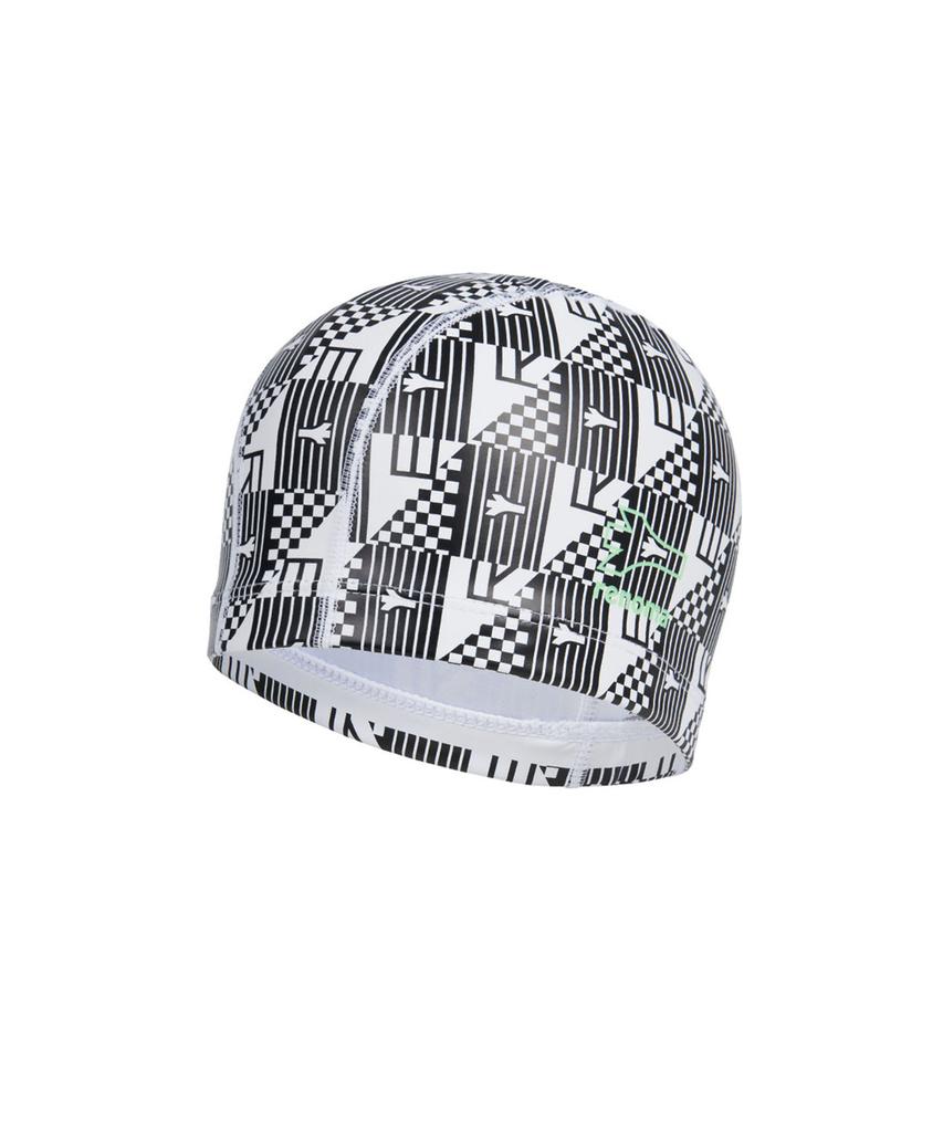 Lenomasuyeongbog Accessories Adult Diagonal Check Pu Swim Cap White Ro-Rc2E013-Wh