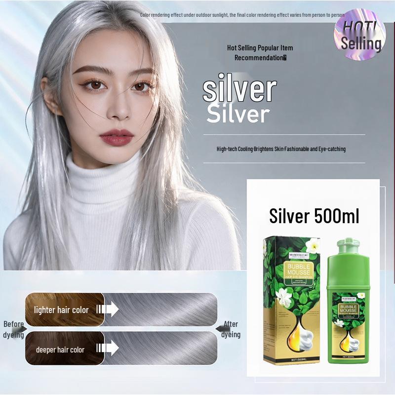 BUBBLE Pao Pao Ran Hair Dye Cream: Natural White Hair Coverage & Pure Plant Essence Care.