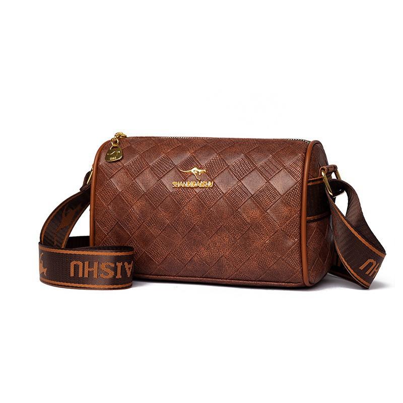 

High-end Feeling Light Luxury Temperament Cross-body Women s Bag Simple All-matching Fashionable Shoulder Cross-border Diamond-style Boston коричневий