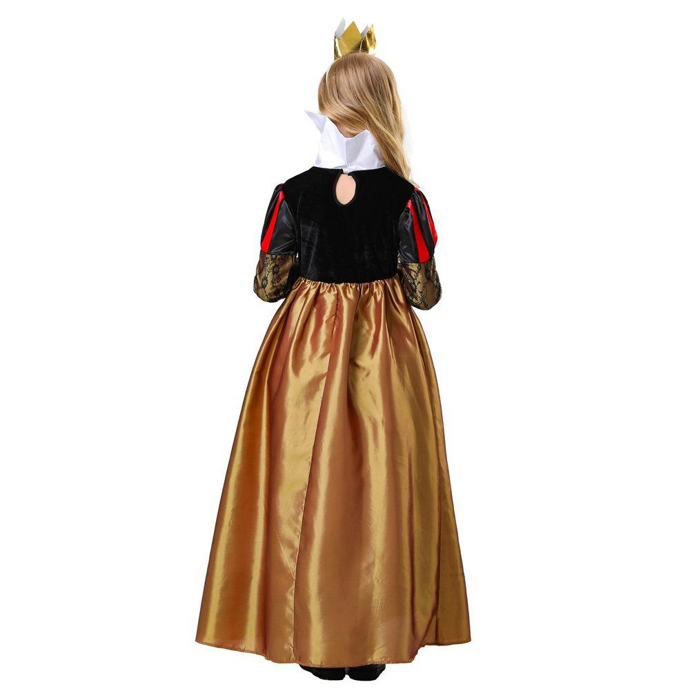 New Children's Halloween Alice Wonderland Queen of Hearts Costume Stage Performance Dress
