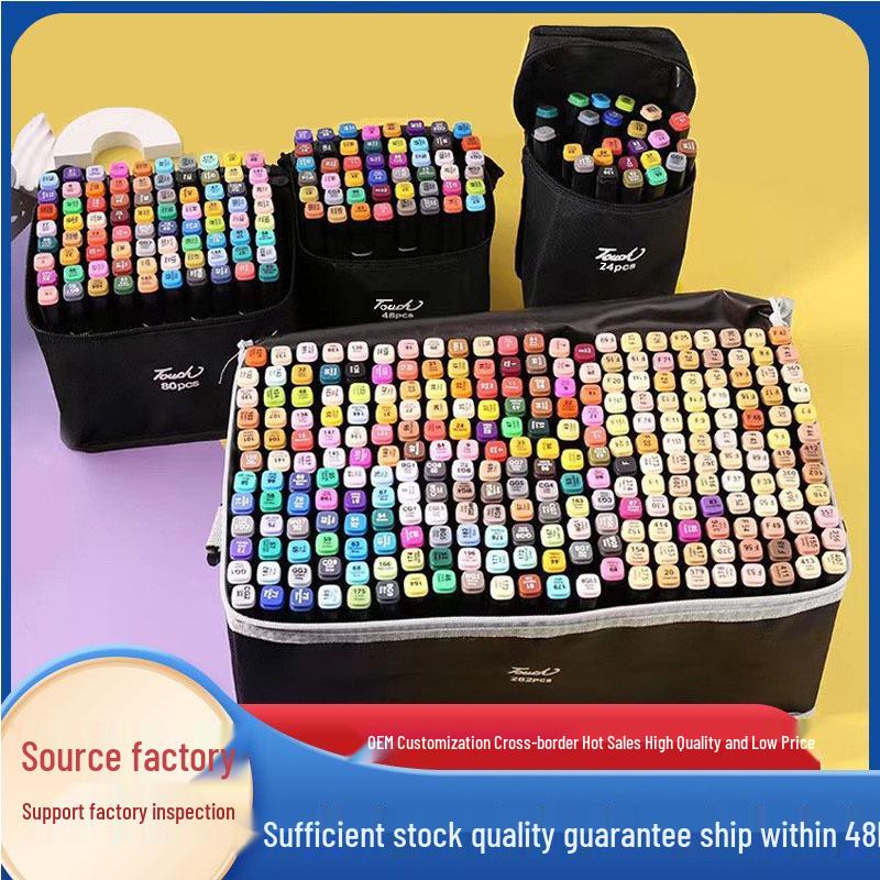 Double-Tip Quick-Drying Watercolor Markers, 48 Colors, Large Capacity for Students