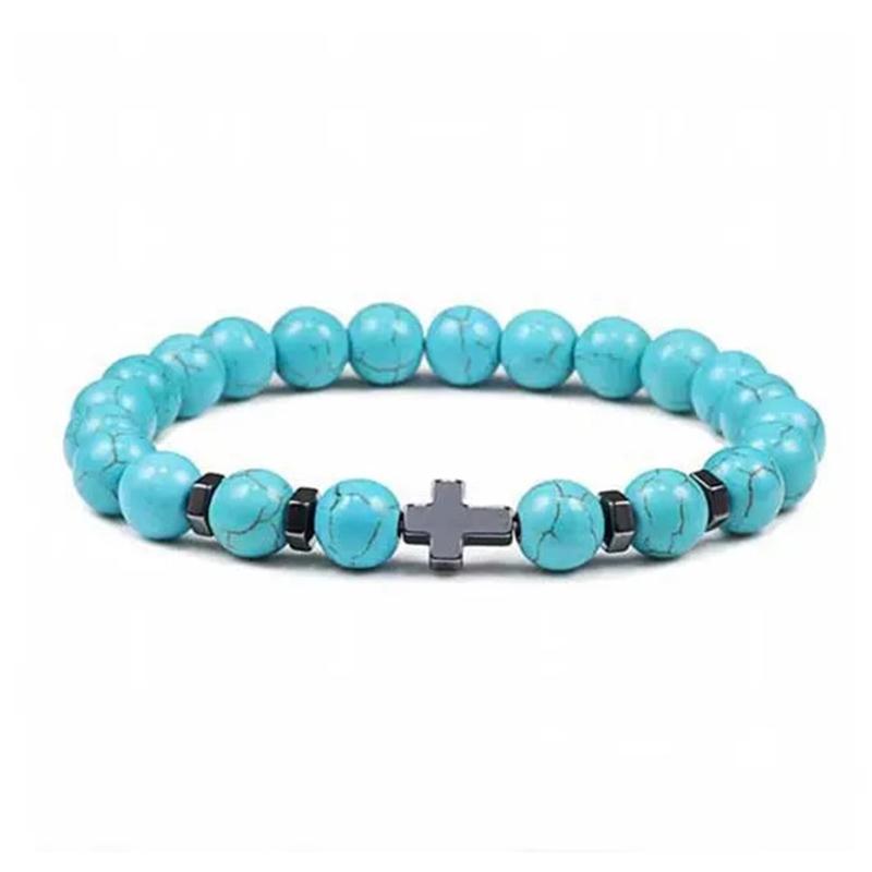 

Kirykle 8 мм натуральный вулканический камень тигровый камень белая сосна черный желчный камень крест бусины мужской и женский браслет йога украшения