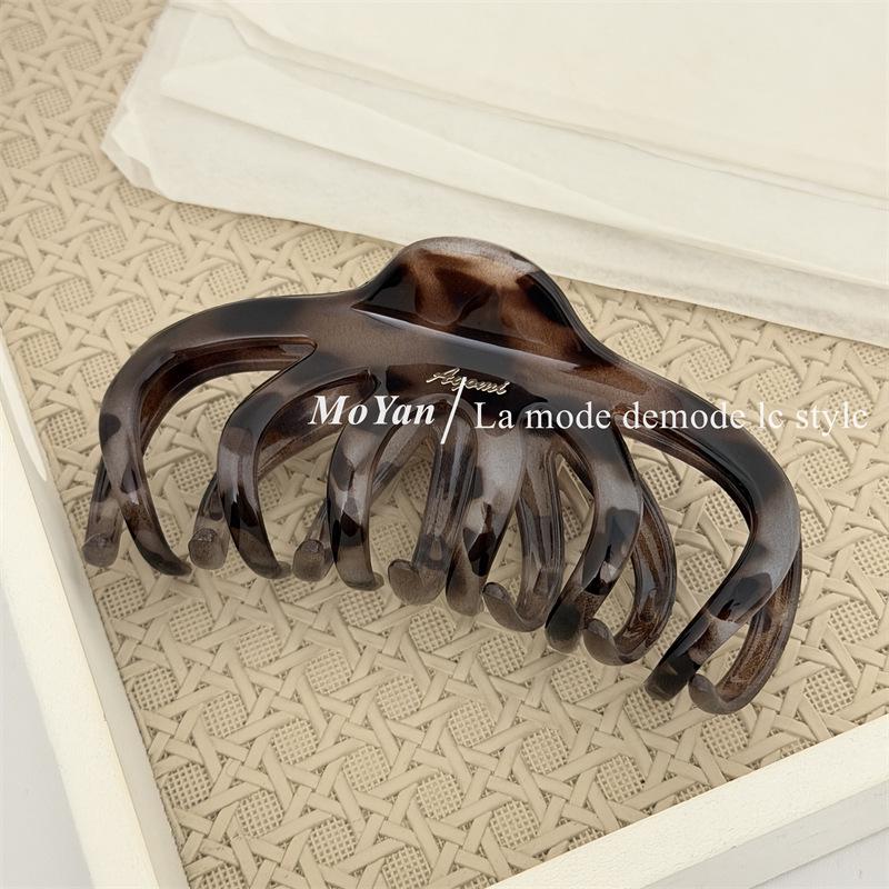 High-End Tortoise Shell Pumpkin Hair Claw Clip for Women