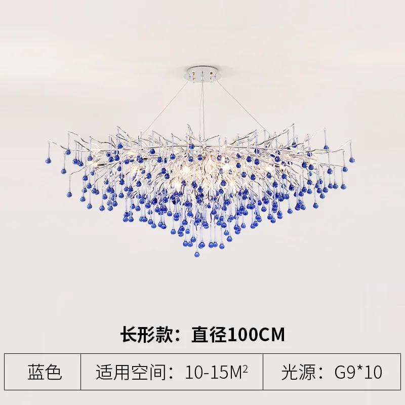 Creative Tree Branch Chandelier for Bedroom Girl Room Decoration Hanging Lamp Lovely Cute Pink Blue Pendant Lighting Fixture