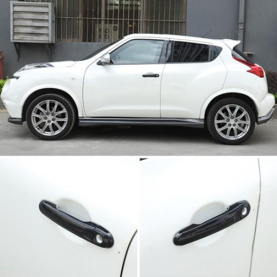Glossy Piano Black Exterior Non-Smart Door Handle Trim For Nissan Juke 2011-19