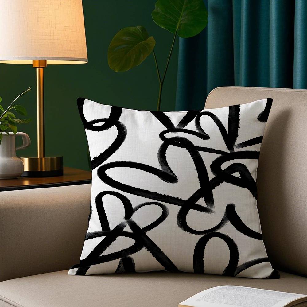 Ins Art Love Graffiti Pillow Case Plush Fabric Soft Pillowcase Double Sided Print Sofa Cushion Cover Throw