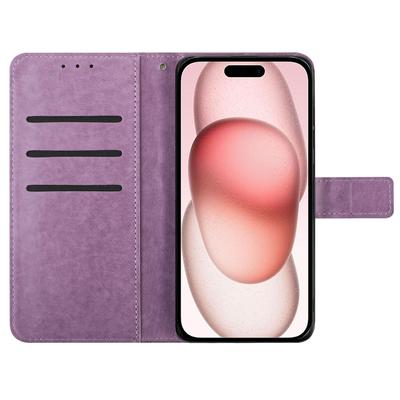 For iPhone 16 Plus Case Imprinted Mandala Pattern Stand Leather Phone Cover