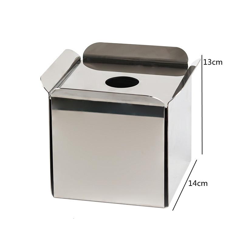 Modern Metal Square Tissue Box Ornament, Stainless Steel Tissue Box, Creative Living Room Desktop Kitchen Tissue Storage Box