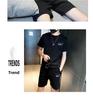 Herr Trendig Våfflad Kortärmad T-shirt och Shorts Sommarset