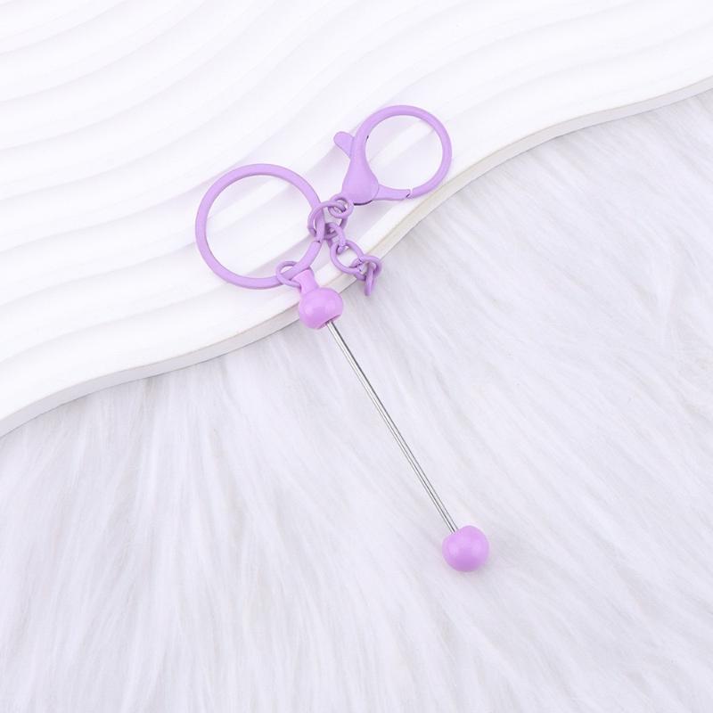 6Pcs Metal Beadable Keychain Bars Beading Key Chain Bar Blanks For Beads Pendant Jewelry Charms Lanyard Diy Crafts Gift