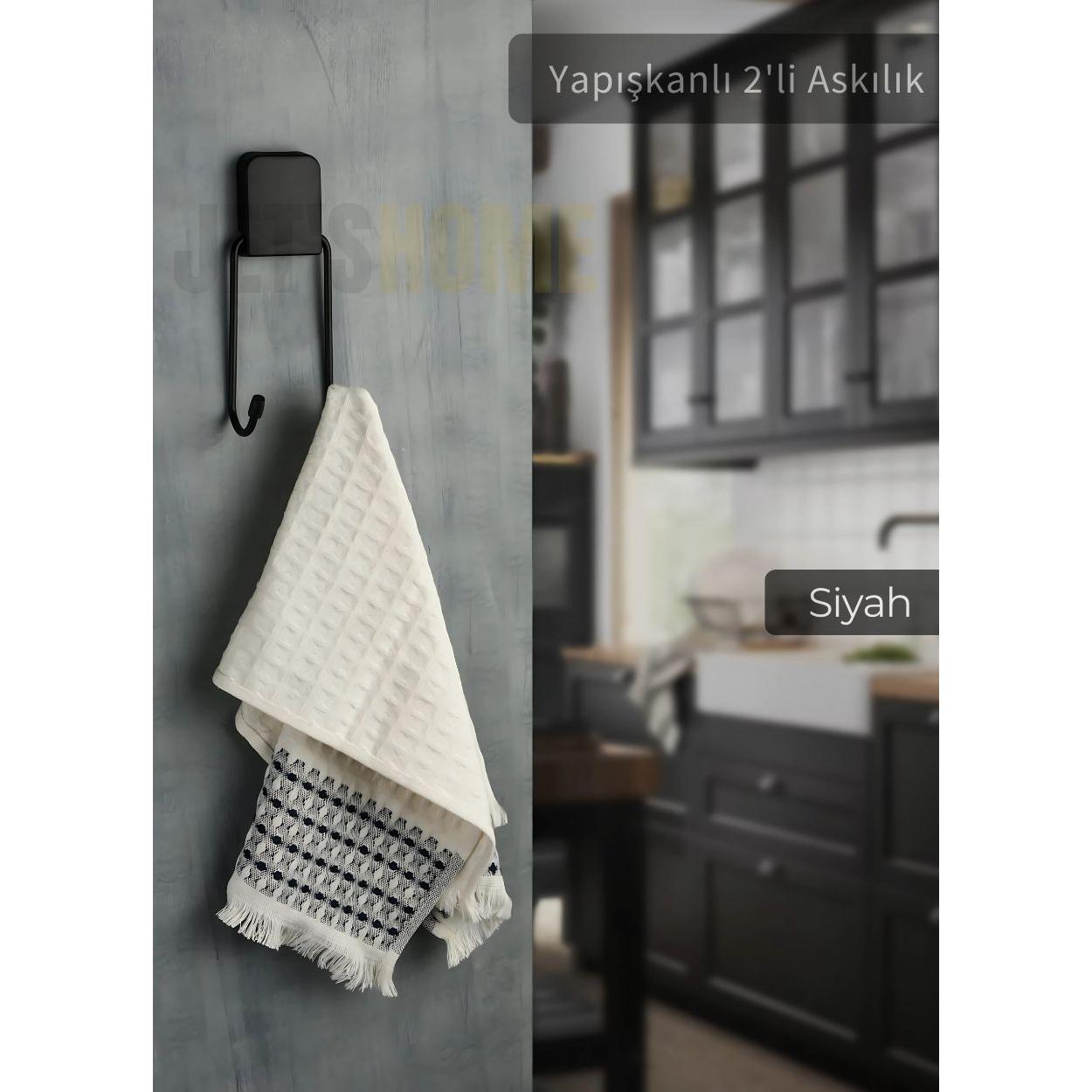 

Yapışkanlı 2 li Askılık Paslanmaz Havluluk Metal Siyah