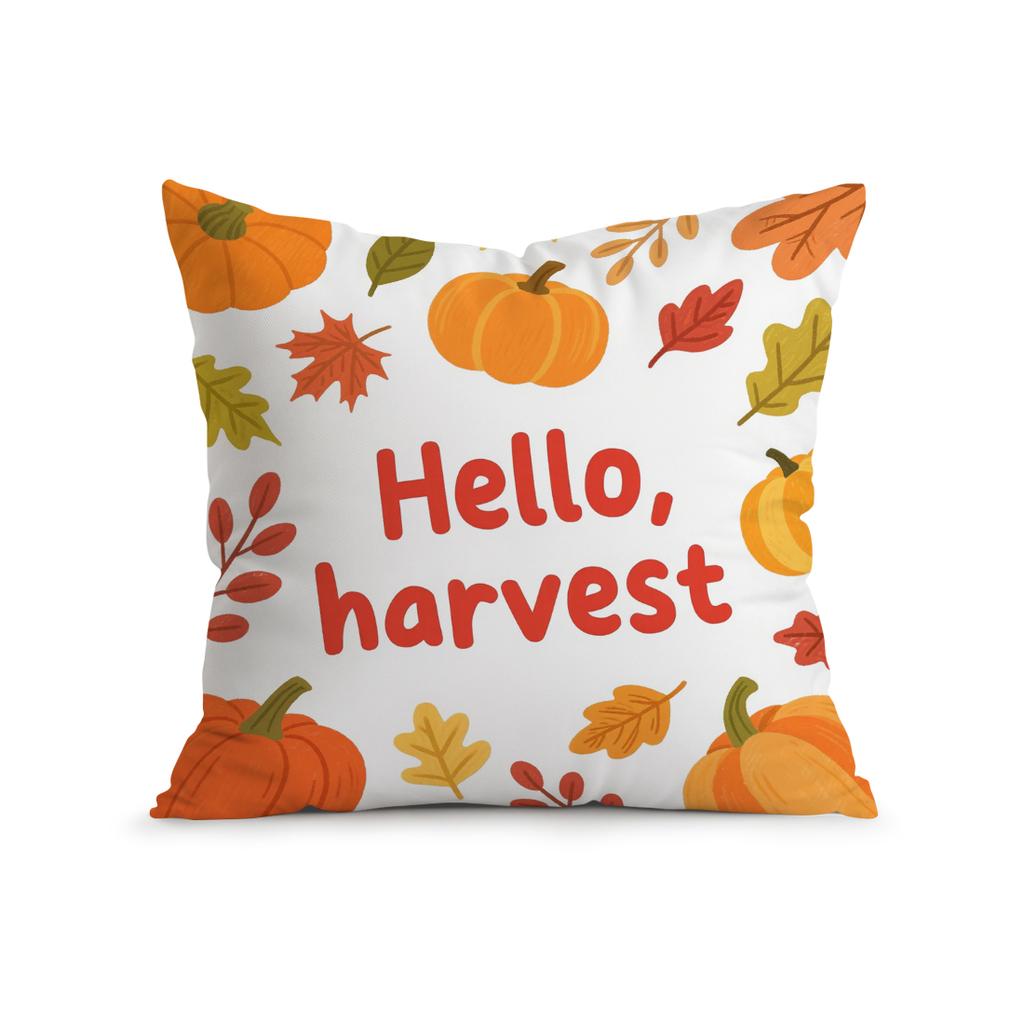 Home Decor Hello Pumpkin & Harvest Fall Pillows Pattern Cushion Cover Suitable For Sofa Bedroom Car Pillow Cover