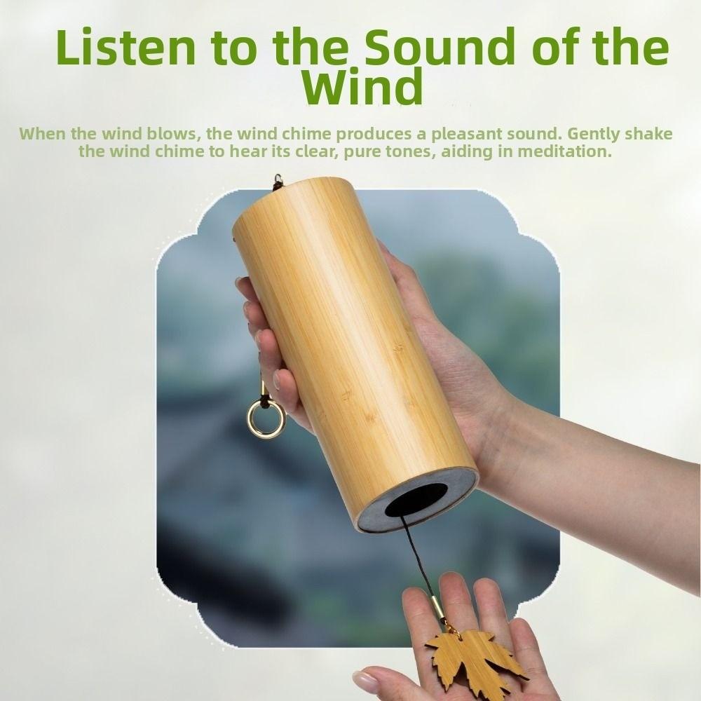 Handmade Bamboo Wind Chimes Hand Cranked Yard Pendant Musical Windchime  Yoga Studio