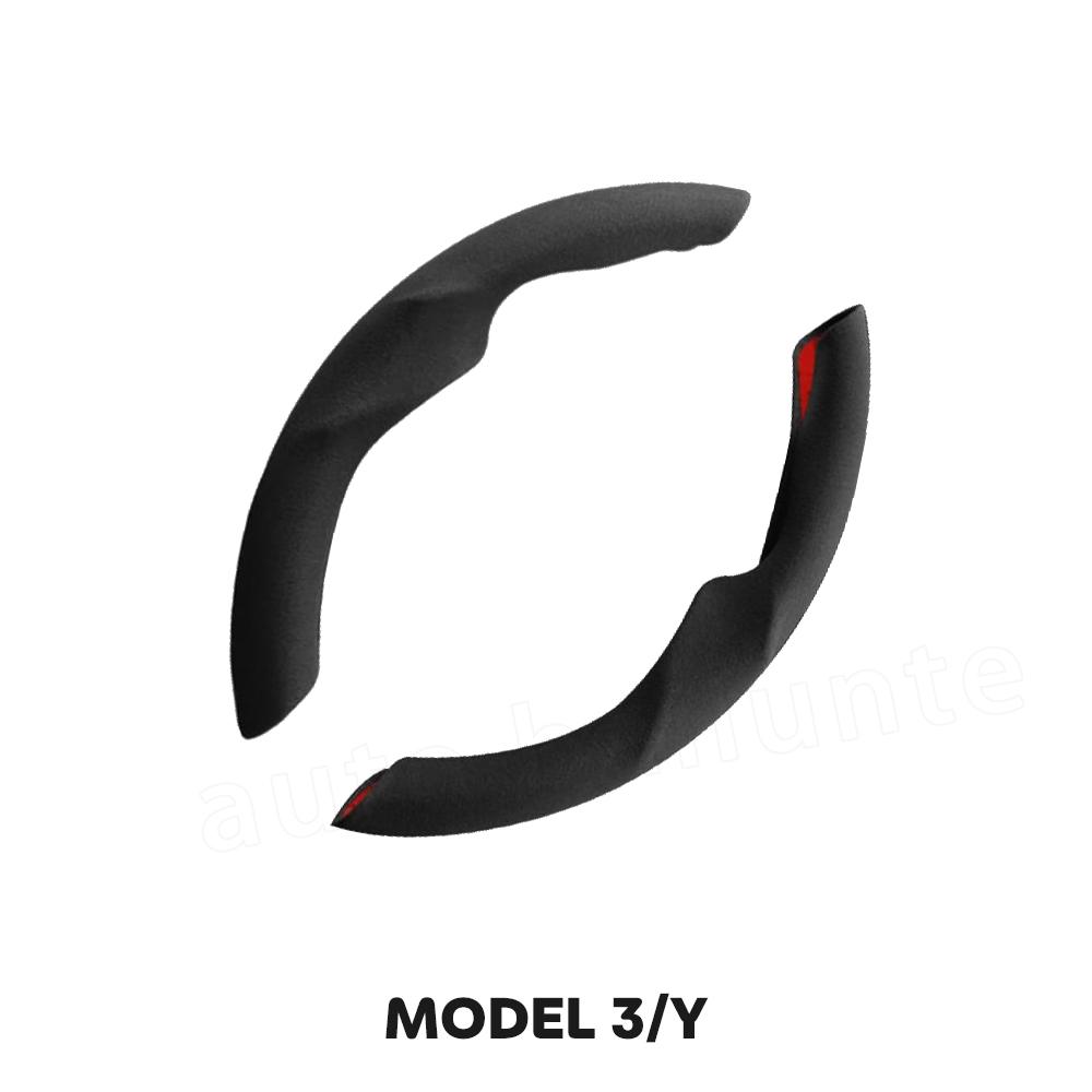 For Tesla Model 3 Y 2017-2023 Carbon Fiber Steering Wheel Cover Steer Wheel Cover Protector Interior Accessories