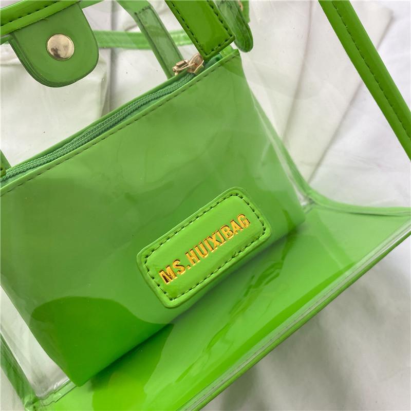 Borsa in PVC Trasparente Gelatina Borsa da Spiaggia Borsa a Shopper Impermeabile Trasparente Borsa a Spalla