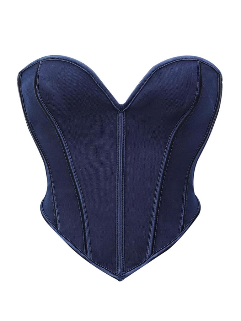 Schwarz Matt Trägerlos Sexy Hofstil Damen Top