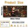 2D Santa Claus in Motorcycle Garage Door Cover Holiday Decoration