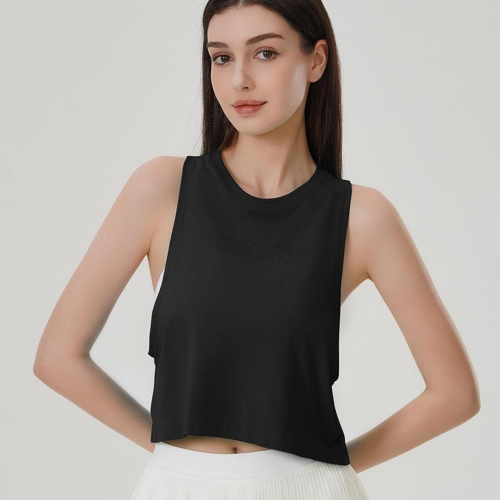 2025 Lulu Women's Quick-Dry Seamless Yoga Tank Top - Short, Sporty, and Stylish