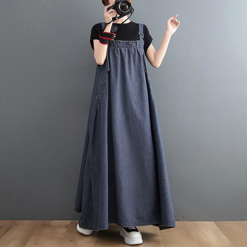 Mid-length Pendant Skirt Women Loose Denim Pendant Skirt Swing Dress