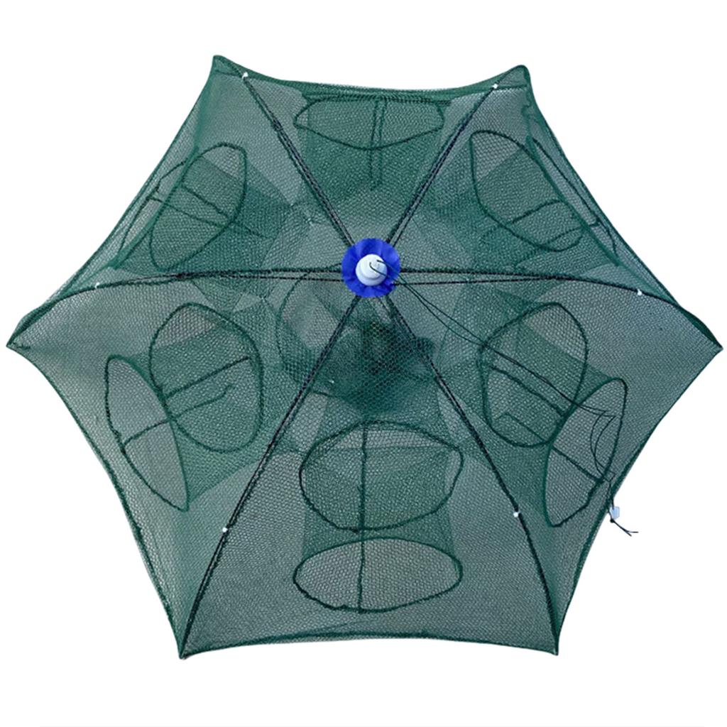 6/8/10/12 Holes Umbrella Fishing Net Cage Shrimp Crab Fish Trap Foldable Fishing Bait Trap Crawfish Trap Cast Net Cage
