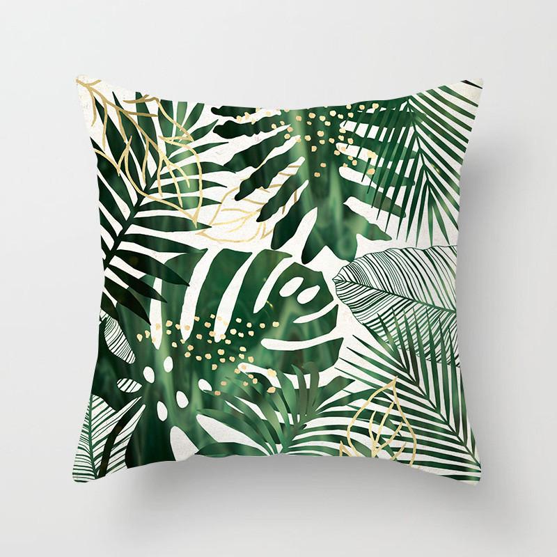 Tropical Leaf Cactus Monstera Cushion Cover 45*45cm Polyester Pillow Sofa Bedroom Study Room Home Decor Decorative Pillowcase