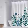 Mosaic Plant Waterproof Floral Fabric Shower Curtain With 12 Hooks Decorative Plant Leaf Pattern Bathroom Curtain 180X180Cm