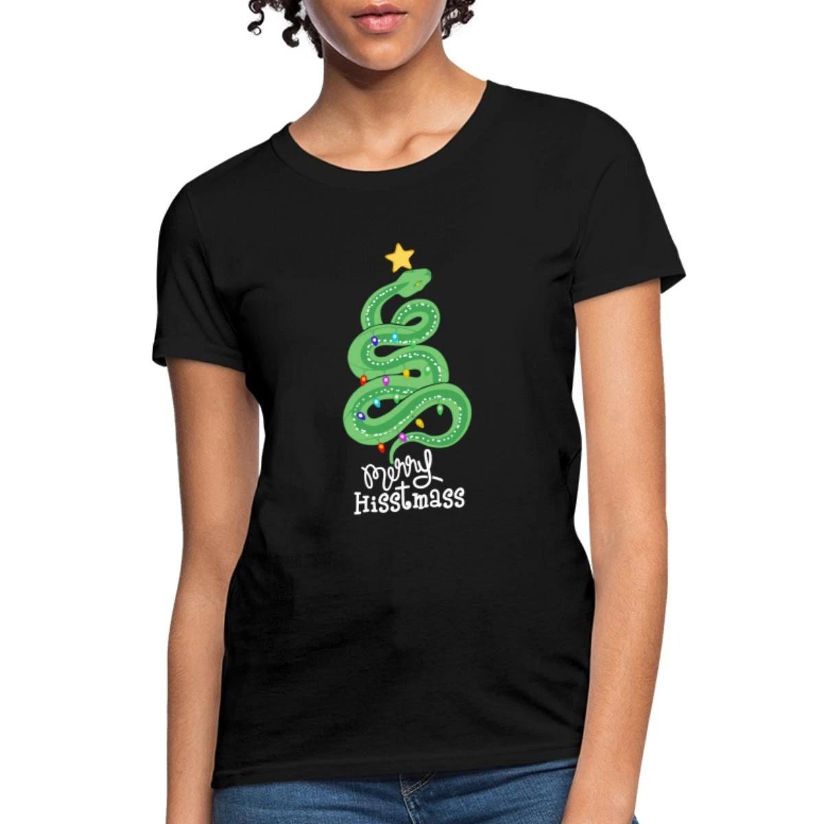 Merry Hisstmass Snake Christmas Women s T-Shirt M