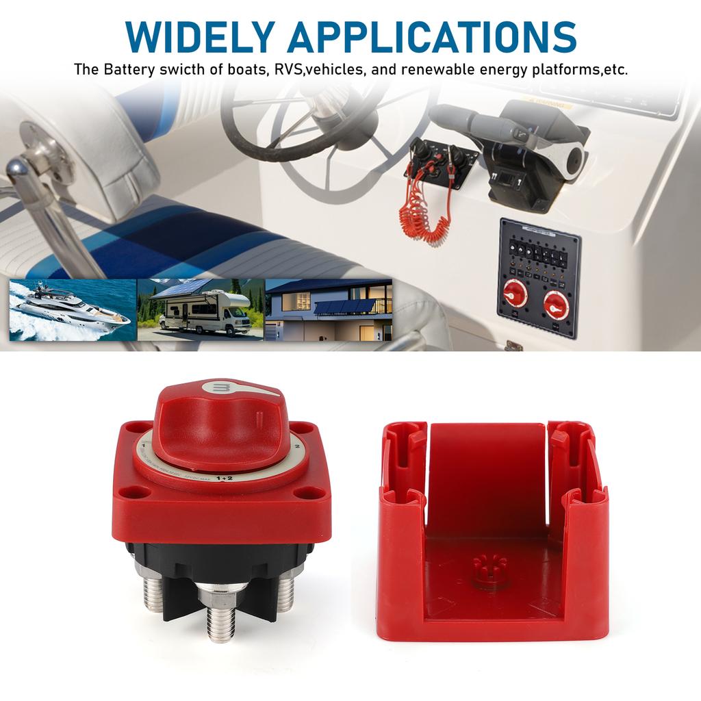 3 4 Positions Battery Switch 12V 300 Amp Waterproof Ignition Protected For Dual Battery Switches Boat Isolator Mini Selector