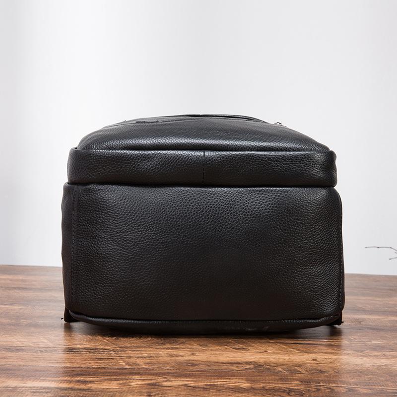 Men Genuine Leather Design Casual Travel Bag Male Fashion Backpack Daypack College Student School Book 17" Laptop Bag