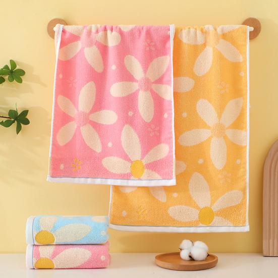 Floral Bath Towel Cotton Soft Absorbent Hand Towel Fast Drying Washcloth Bathroom Towel for Face Spa Kitchen Gym Hotel