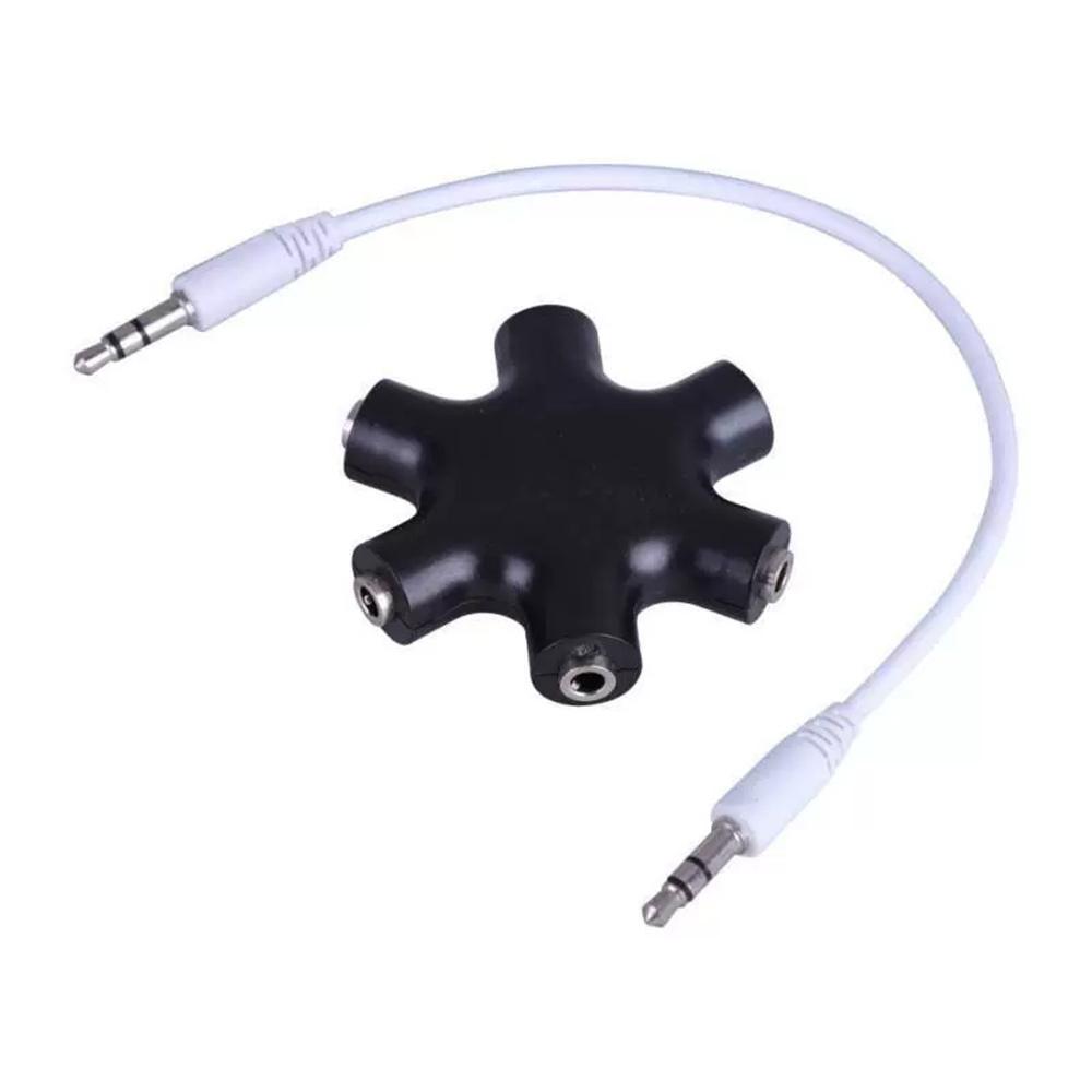 Audio Headphone Splitter 5 Way for 3.5mm Devices Multi Earphone Splitter Adaptor 5 Ports Female Connector Adapter