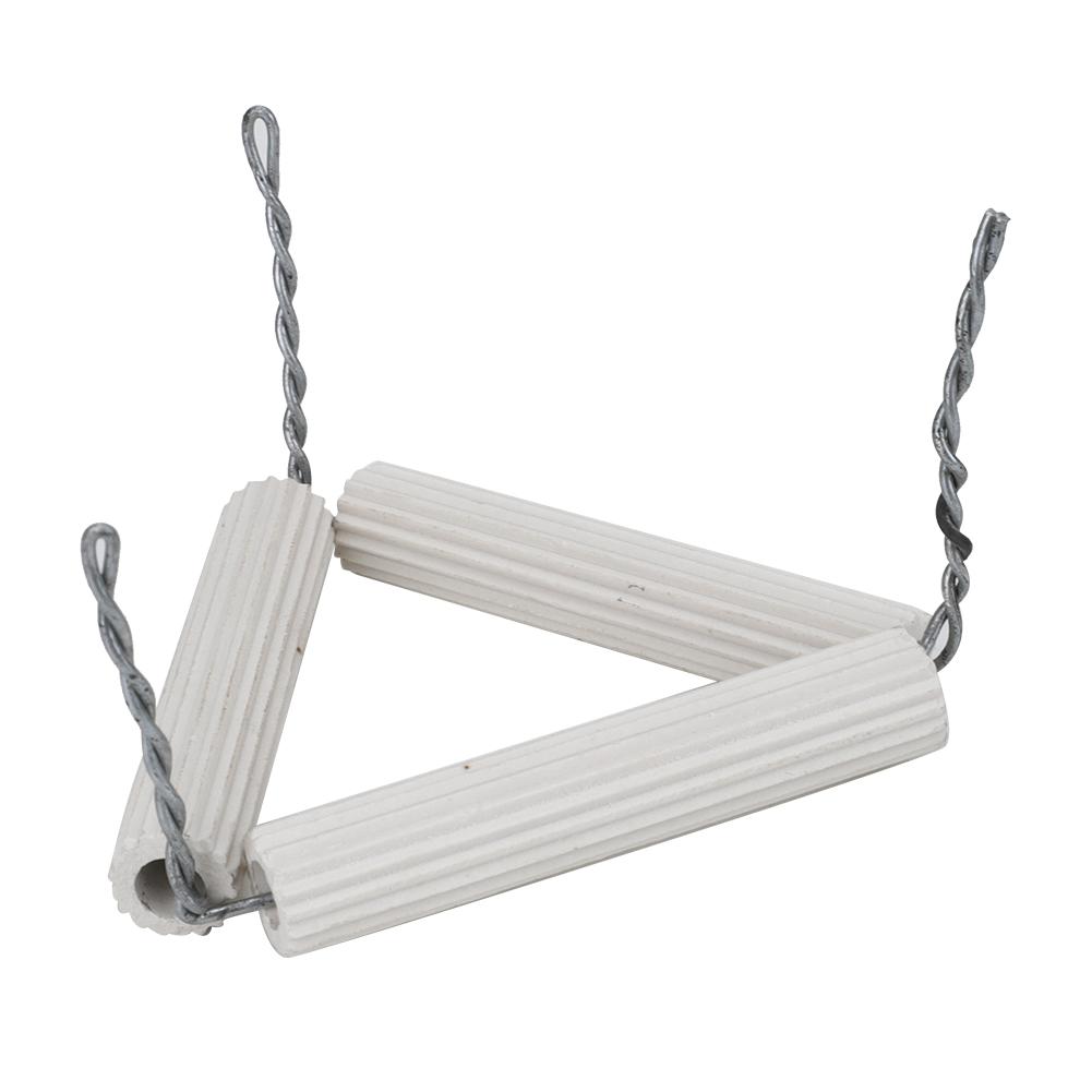 5pcs 55mm Lab Clay Triangle Crucible Holder Ceramic Pipes and Iron Wire for Chemical Experiment