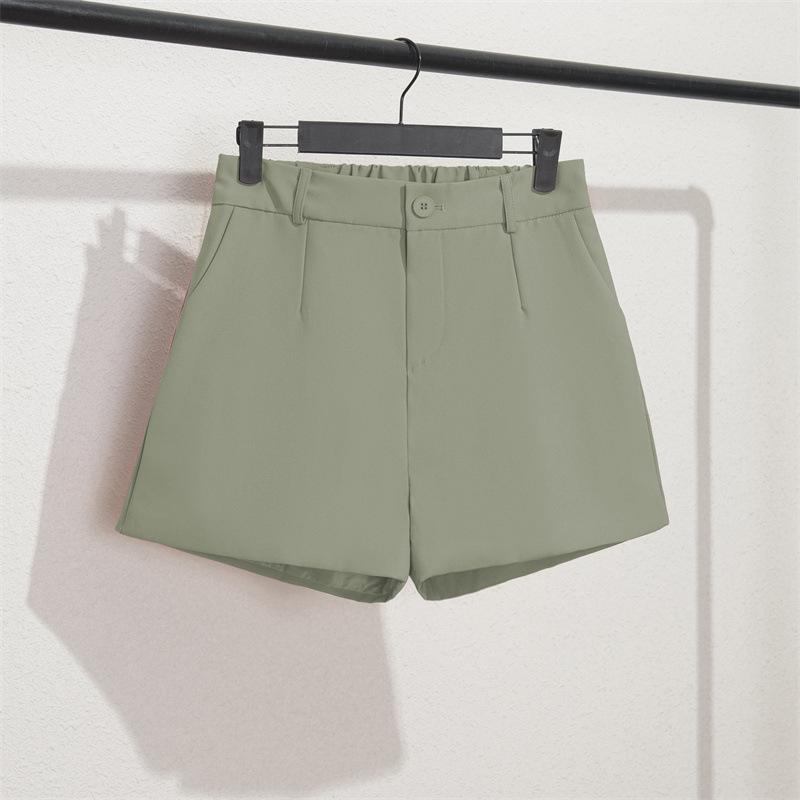 Women's High-Waisted Black A-Line Wide-Leg Slimming Shorts - Spring 2022 Korean Style