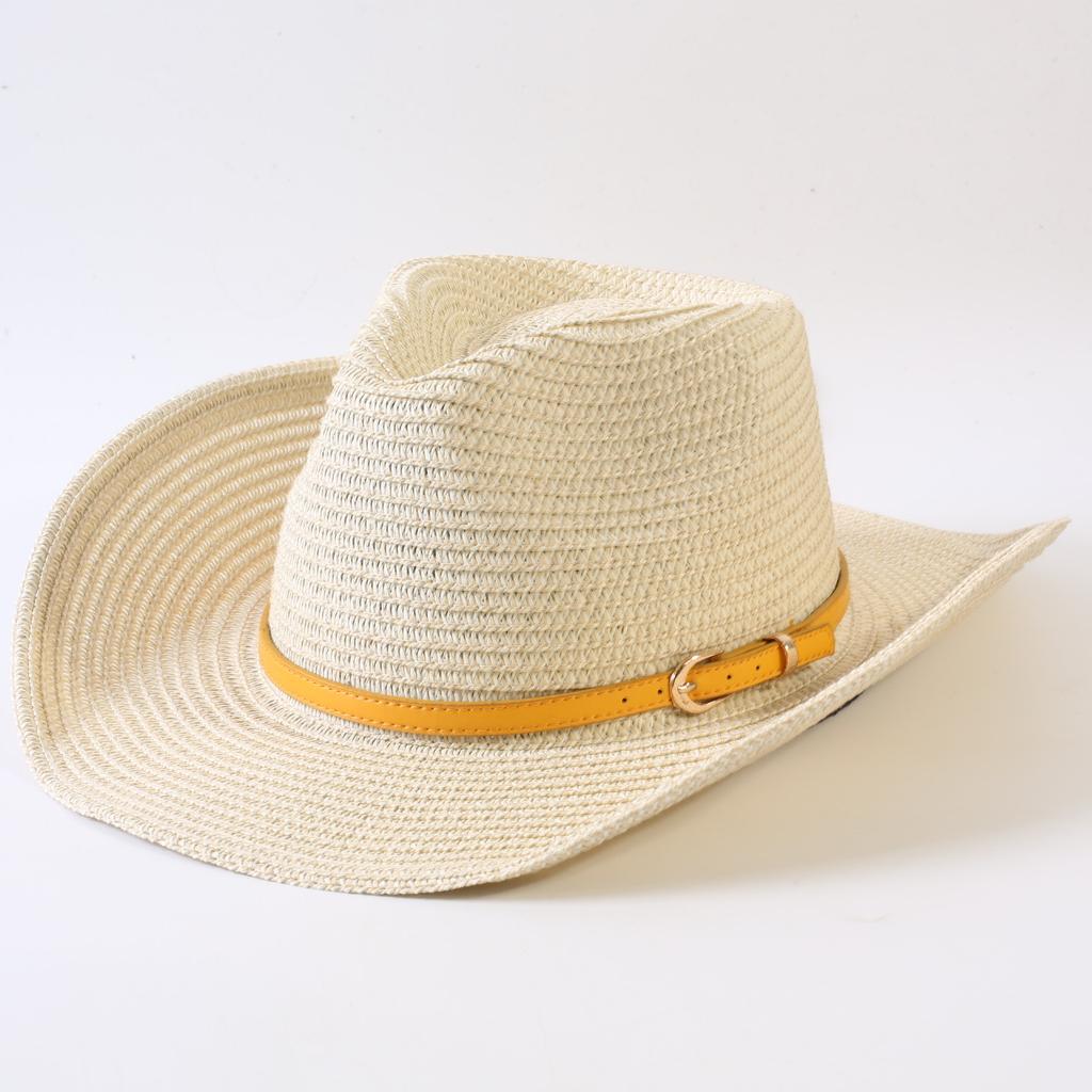 Popolare cappello da cowboy western classico europeo e americano intrecciato in paglia per uomo e donna moda outdoor stile OL cappello a cilindro intrecciato