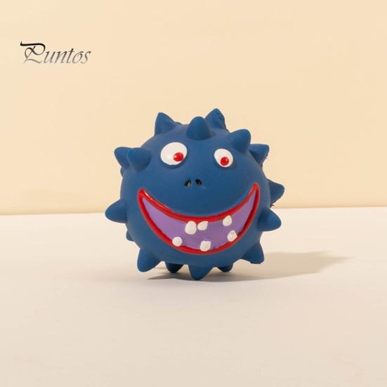 Unzerstörbares Kauspielzeug für Hunde, große Hunde, quietschender Dornball, Haustier-Latexspielzeug mit eingebautem Sound, Zahnpflege, lustiger Cartoon-Kauspielzeug