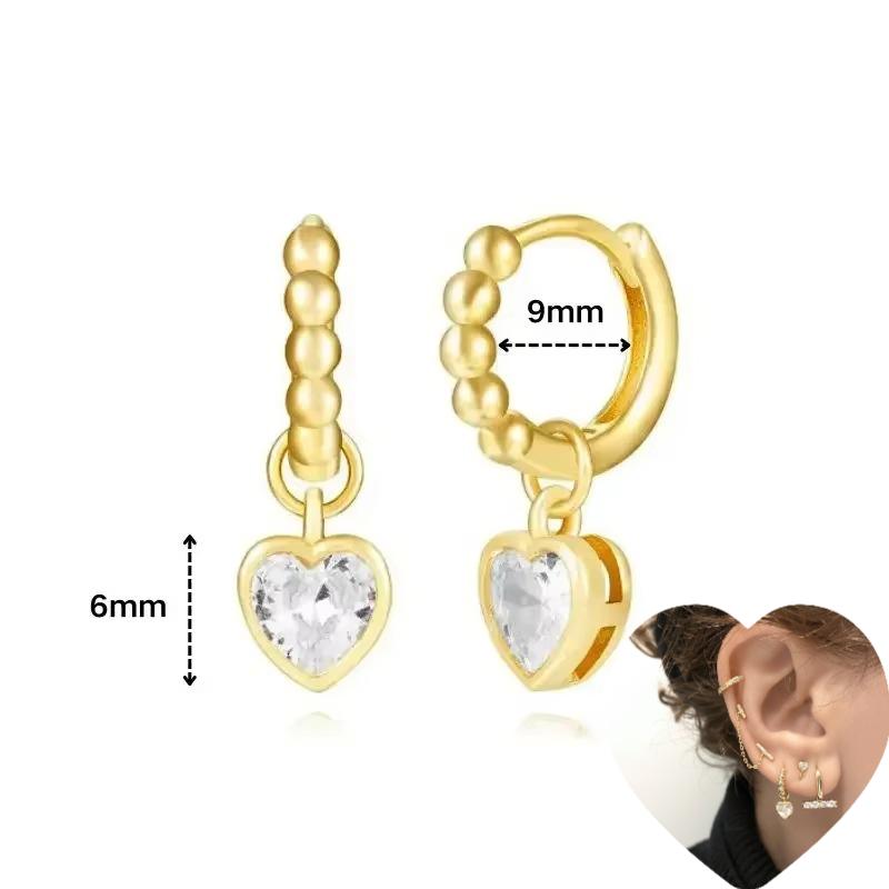 925 Silver Ear Needle White Zircon Butterfly/Water Drop Hoop Earrings Drop Earrings For Women Fashion Wedding Jewelry